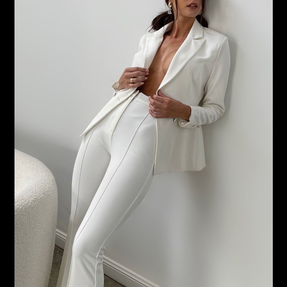 Meshki White Flare Pantsuit - Picture 1 of 7